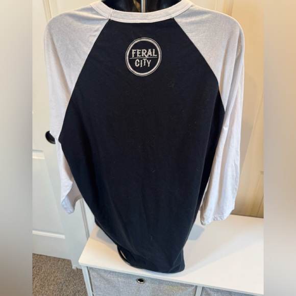 Bella Canvas Black and White Raglan Shirt - Picture 2 of 4